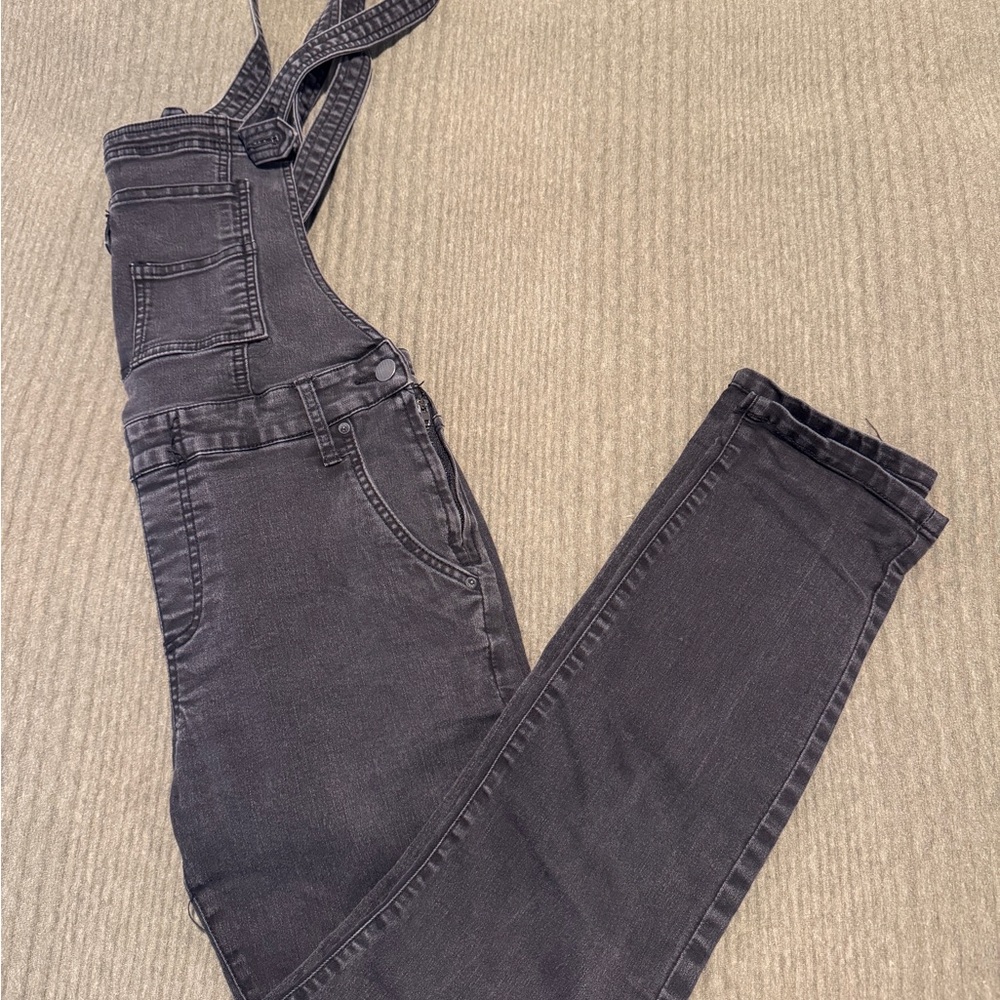 Free People Black Denim Overalls